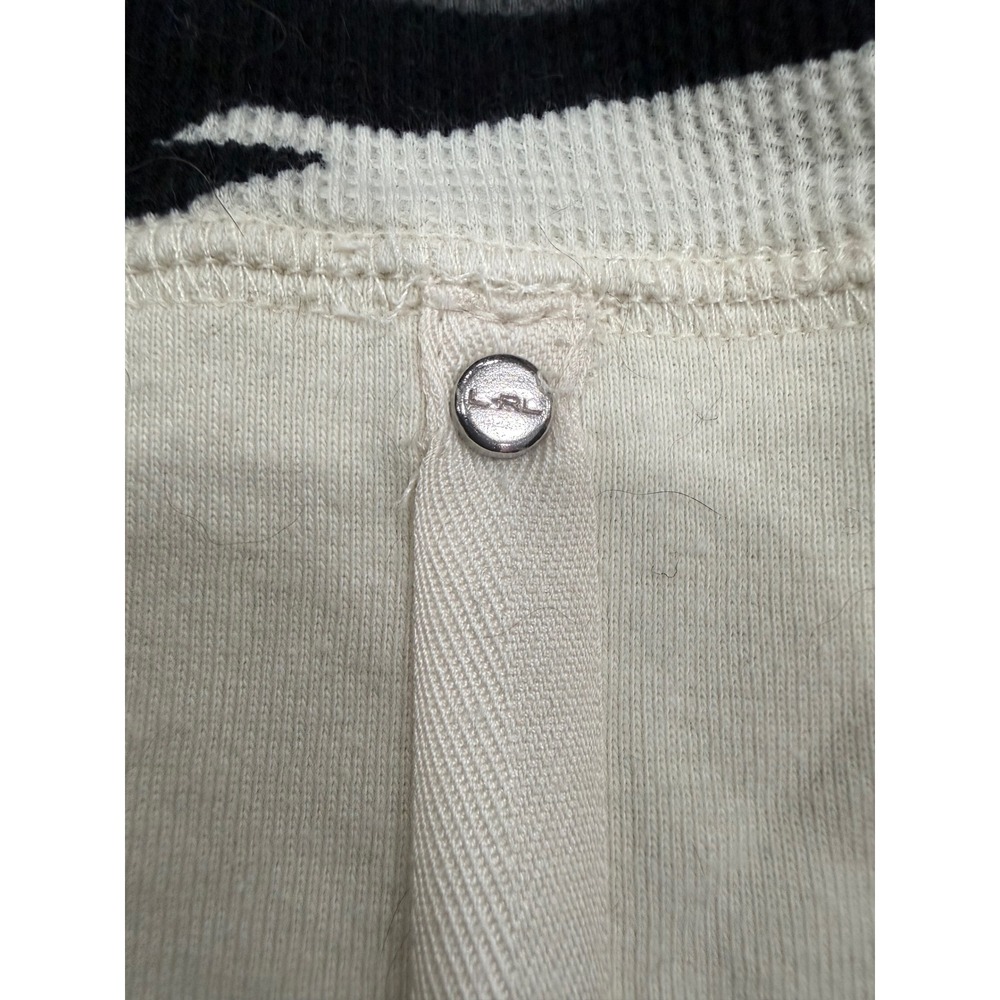 Lauren Ralph Lauren Active Womens XL Southwestern Waffle Knit Hoodie White Black - Picture 3 of 8